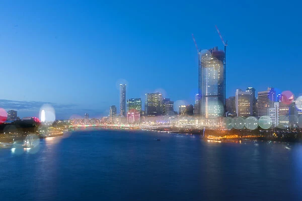 Brisbane cityscape and bokeh