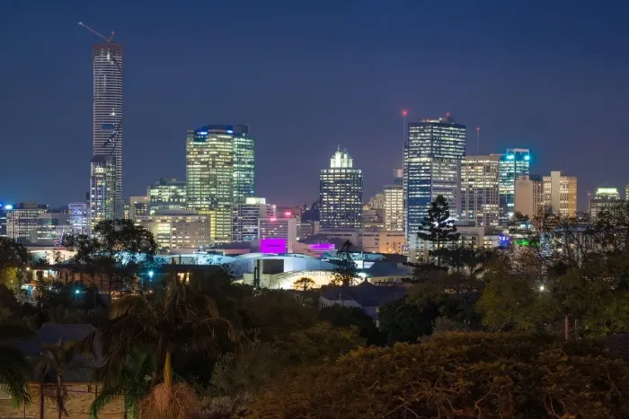 Framed Print : Brisbane cityscape at night