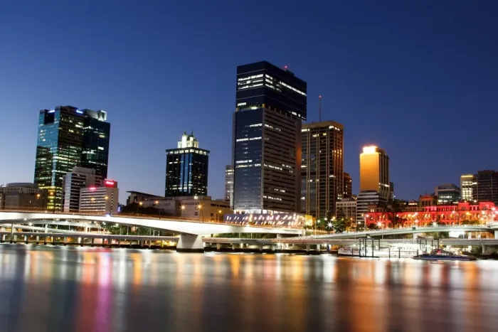 Framed Print : Brisbane cityscape at night