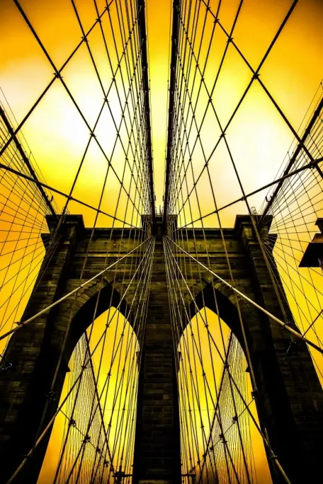Framed Print : Brooklyn Bridge arches