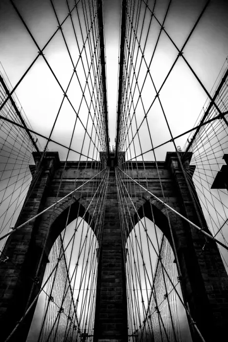 Framed Print : Brooklyn Bridge arches