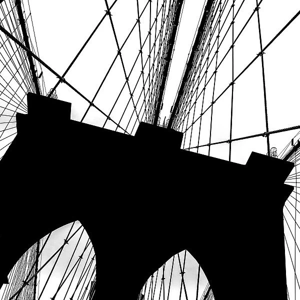 Brooklyn Bridge architecture in black and white