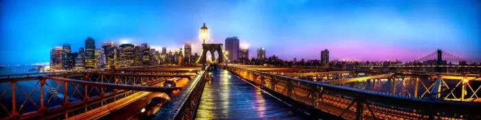 Framed Print : Brooklyn Bridge and Manhattan skyline under heavy fog panorama Framed Print : Brooklyn Bridge and Manhattan skyline under heavy fog panorama