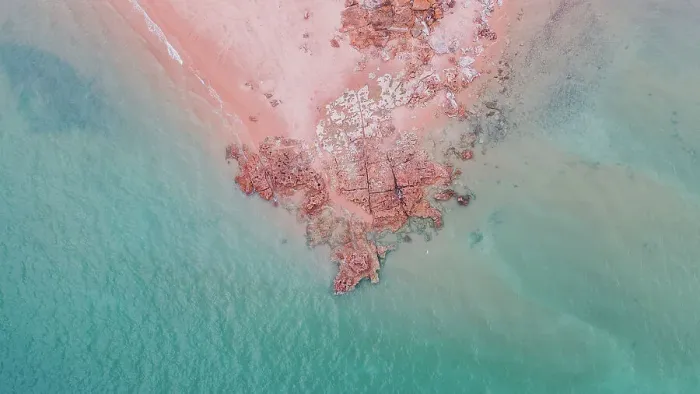 Framed Print : Broome coastline seen from above, Australia