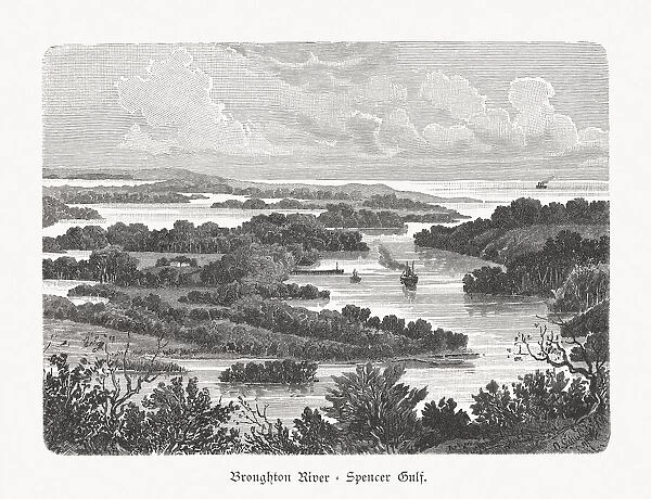 Broughton River, Spencer Gulf, South Australia, wood engraving, published 1897