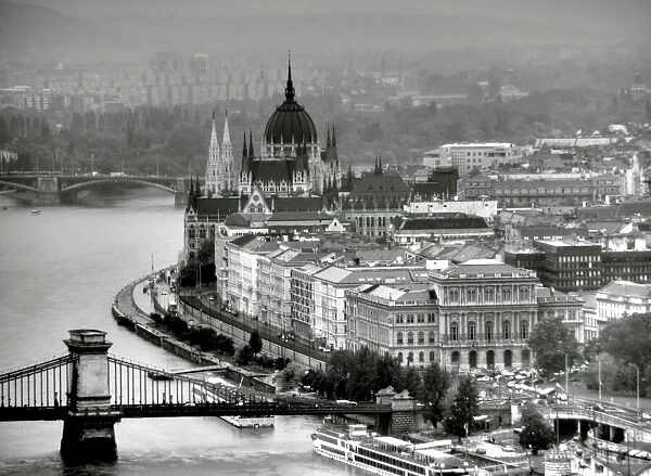 Budapest parliament and Margaret Bridge view