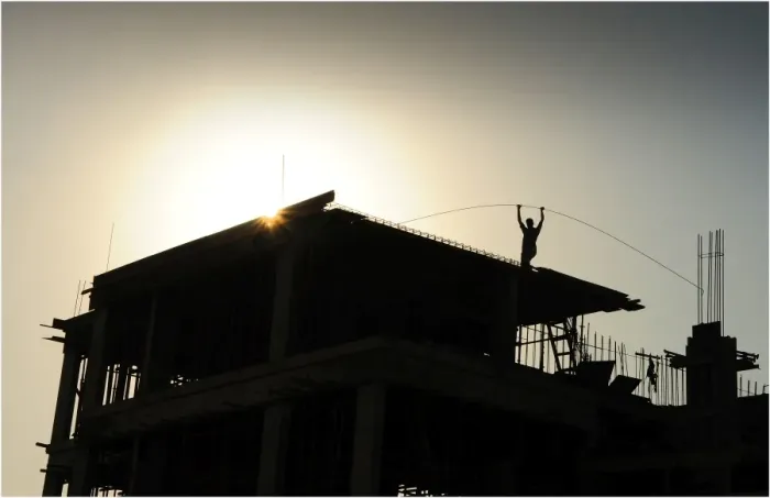 Framed Print : Building site, new suburbs, Abu Dhabi, united Arab Emirates