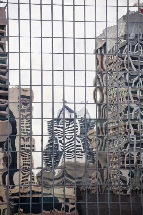 Framed Print : Buildings reflected in mirrored windows of office building, Brisbane, Australia Framed Print : Buildings reflected in mirrored windows of office building, Brisbane, Australia