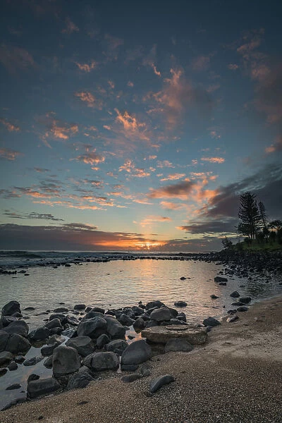 Burleigh Heads Sunrise Over The Beach, Gold Coast