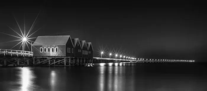 Framed Print : Busselton Jetty at night