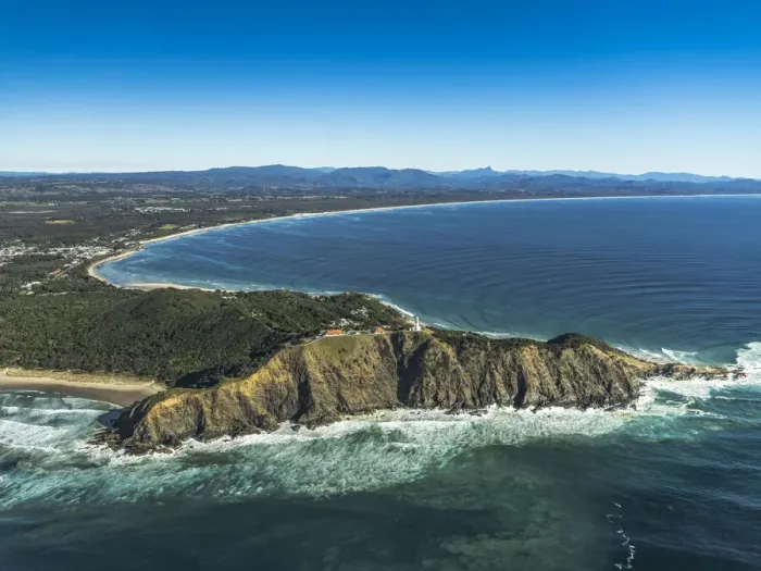 Framed Print : Byron Bay. Aerial view of Byron Bay, NSW, Australia