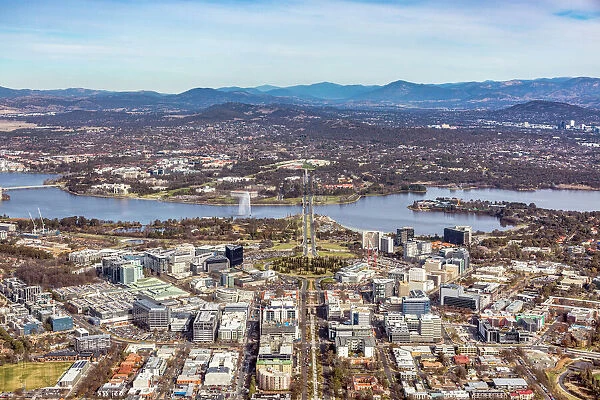 Canberra. Aerial view of Canberra, ACT, Australia