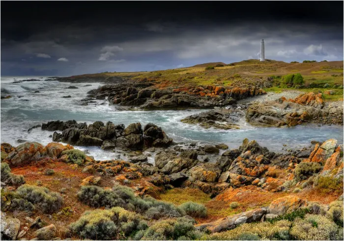 Framed Print : Cape Wickham lighthouse, King Island, Bass Strait, Tasmania, Australia