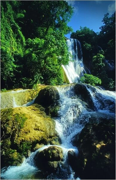 Cascading waterfalls at Mele Mele, Island of Efate, Vanuatu