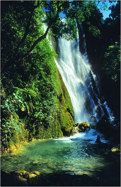 Cascading waterfalls at Mele Mele, Island of Efate, Vanuatu
