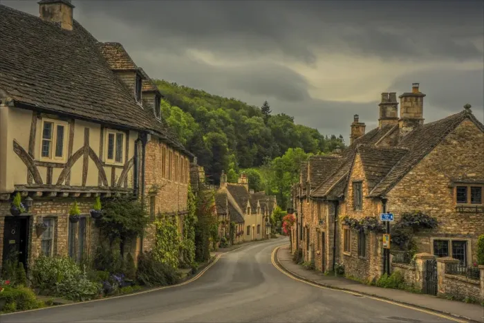 Framed Print : Castle Combe street view
