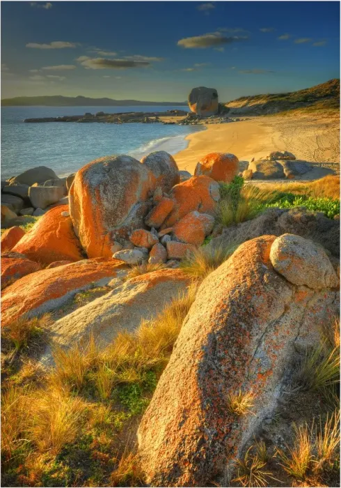Framed Print : Castle rock and Marshall bay, Flinders Island, Bass Strait, Tasmania, Australia Framed Print : Castle rock and Marshall bay, Flinders Island, Bass Strait, Tasmania, Australia