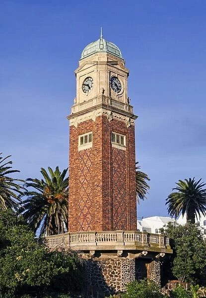 Catani clock tower in St Kilda district of Melbourne against blue skies