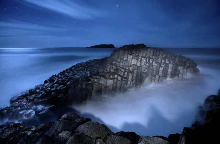 Framed Print : Causeway at night Framed Print : Causeway at night