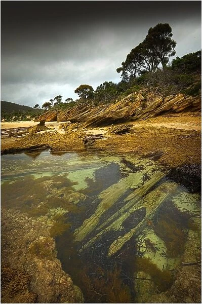 Cave beach, a remote and unusual part of the Western coastline of flinders Island, Bass Strait, Tasmania