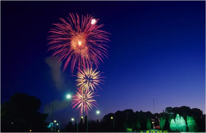 Framed Print : Celebratory Fireworks in Canberra, ACT, Australia