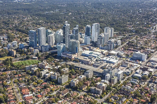 Chatswood. Aerial view of Chatswood, Sydney, NSW, Australia