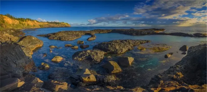 Framed Print : The Chord. A panorama of the Chord, a large and beautiful tidal pool found