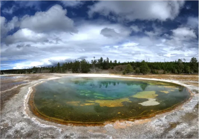Framed Print : Chromatic pool Yellowstone National Park, Wyoming, United States