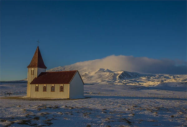 Church at Arnarstapi during Winter in Iceland