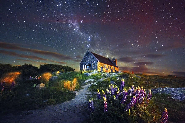 The Church of the Good Shepherd and the Milky Way, Lake Tekapo, New Zealand