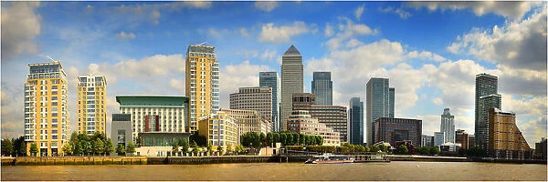 A part of the city of London skyline from the Thames river, England, United Kingdom