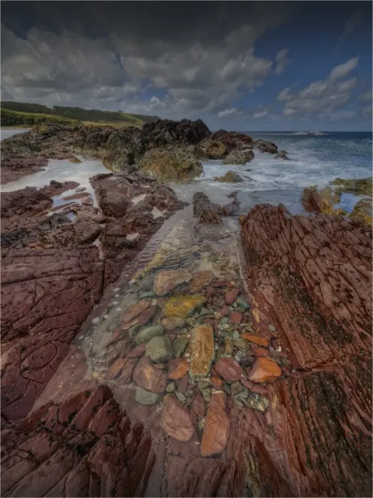 Framed Print : City of Melbourne Bay, named after a shipwreck, is a beautiful small cove on the Eastern coastline of King Island, Bass Strait, Tasmania Framed Print : City of Melbourne Bay, named after a shipwreck, is a beautiful small cove on the Eastern coastline of King Island, Bass Strait, Tasmania