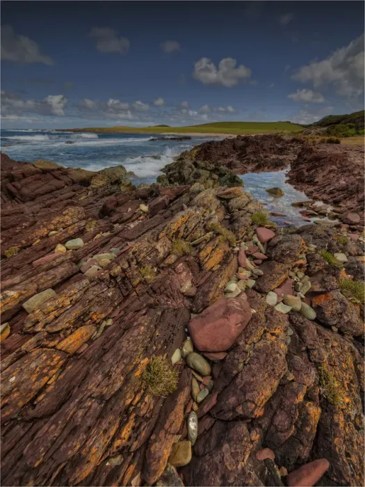 Framed Print : City of Melbourne Bay, named after a shipwreck, is a beautiful small cove on the Eastern coastline of King Island, Bass Strait, Tasmania