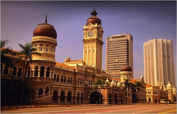 City view and the historic railway station, Kuala Lumpur, Malaysia
