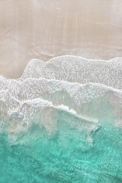Clean sandy beach with ocean waves. Sleaford Bay. Eyre Peninsula. South Australia