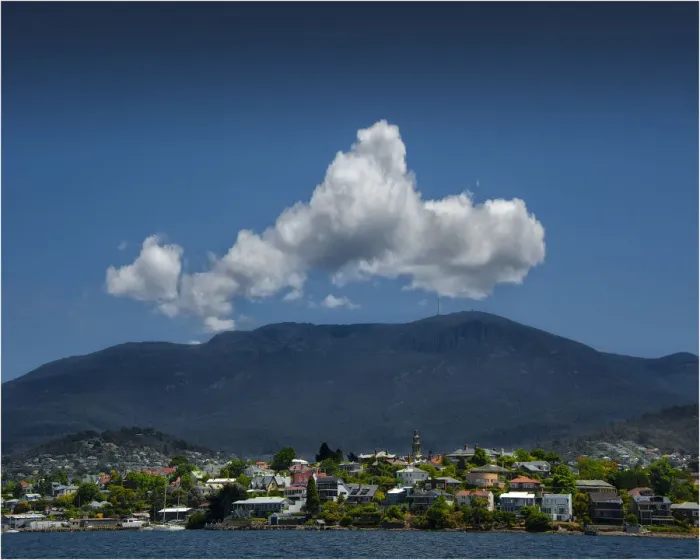 Framed Print : Cloud formation over Mount Wellington, Hobart, Tasmania, Australia