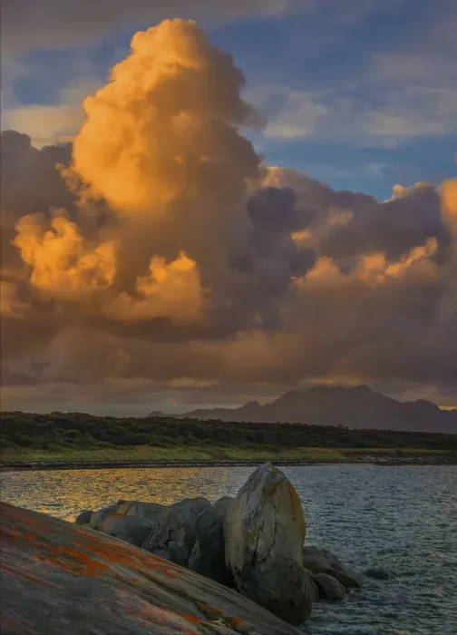 Framed Print : Cloud formation Sawyers bay