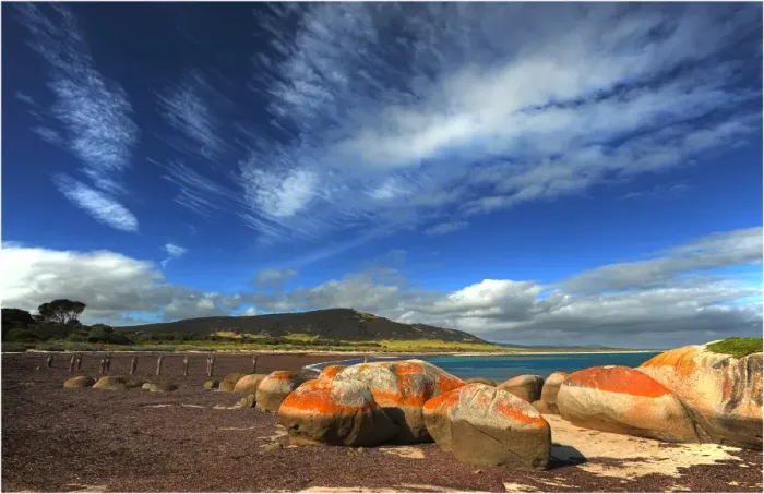 Framed Print : Cloud formations at Lillies beach, Flinders Island, Tasmania