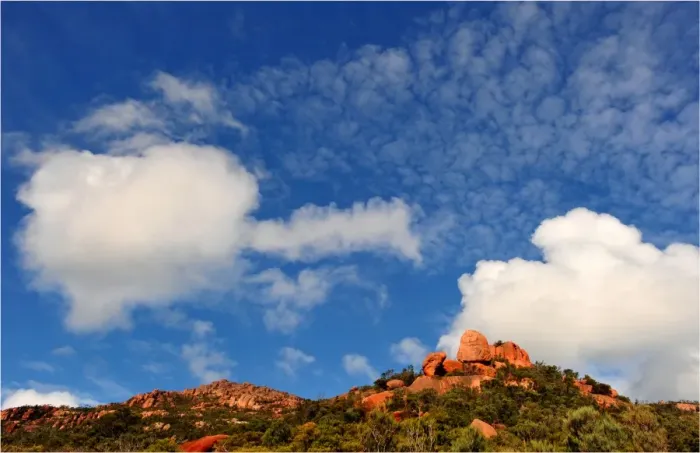 Framed Print : Clouds over the hazards, Freycinet Peninsular, East coastline of Tasmania, Australia