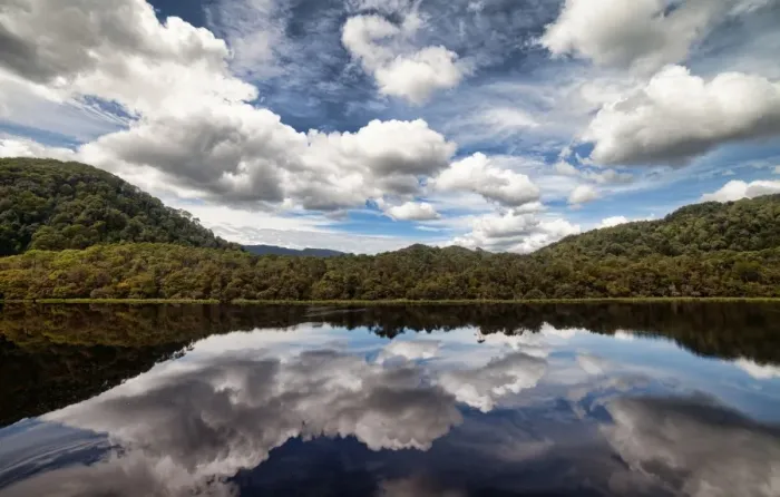 Framed Print : Clouds reflection on river Framed Print : Clouds reflection on river