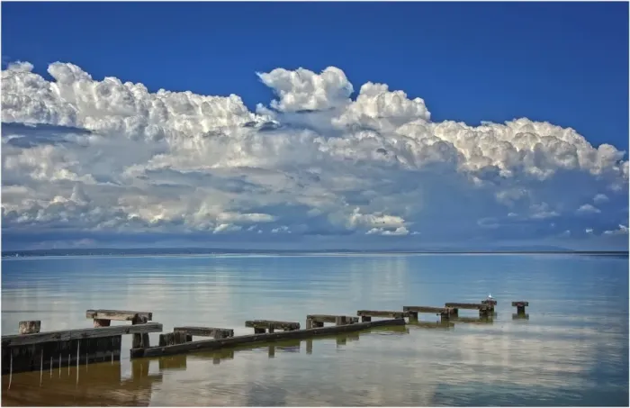 Framed Print : Cloudscape, Port Phillip bay at Mentone, Melbourne, Victoria, Australia