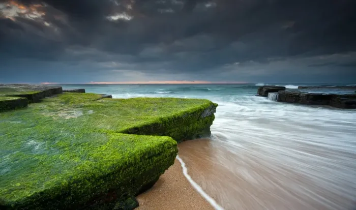 Framed Print : Cloudy morning at beach Framed Print : Cloudy morning at beach