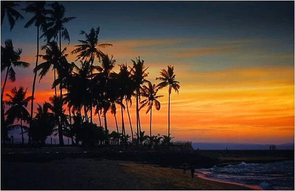 Coastal dusk, Senggigi beach, on the Island of Lombok, Indonesia