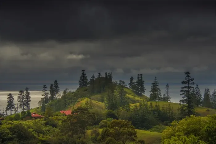 Framed Print : Coastal storm approaching, Norfolk Island