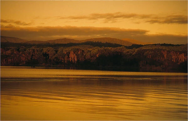 Coastal twilight, Macquarie Harbour, West coast Tasmania, Australia