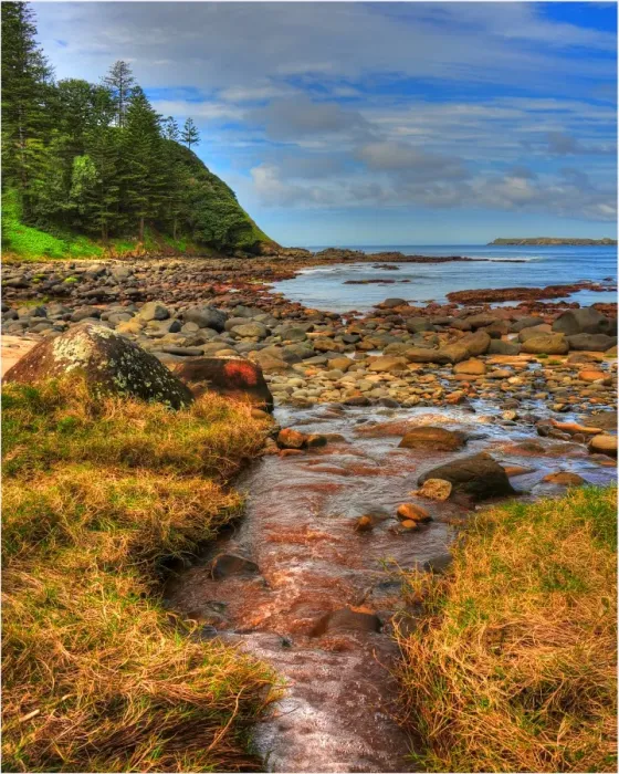 Framed Print : Coastal view at Cresswell bay