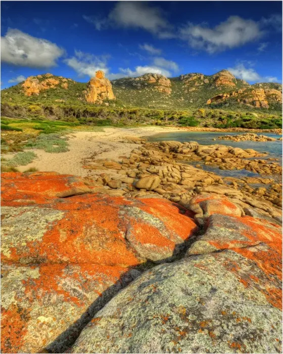 Framed Print : Coastal view on Flinders Island, Bass Strait, Tasmania, Australia