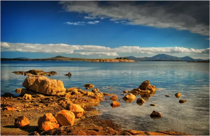 Framed Print : Coastal view on Flinders Island, Bass Strait, Tasmania, Australia Framed Print : Coastal view on Flinders Island, Bass Strait, Tasmania, Australia