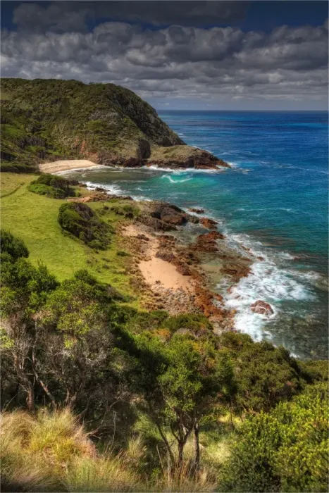 Framed Print : Coastal views near the Wall, an area so named because of its steepness, extreme difficulty and sheer hardship to land boats in the early colonial days. East coast of King Island, Bass Strait, Tasmania