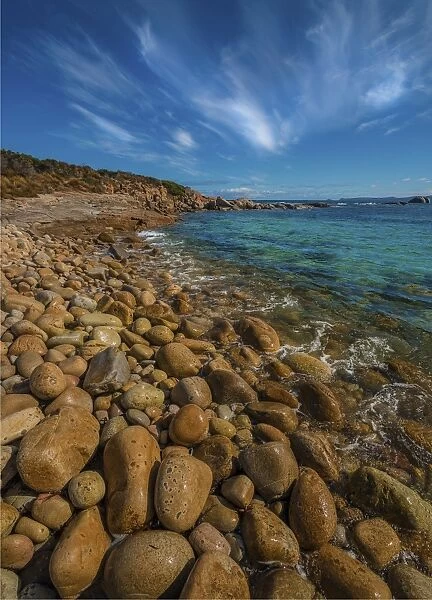 Coastline at Emita beach, Flinders Island, Bass Strait, Tasmania